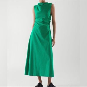 COS a line green dress